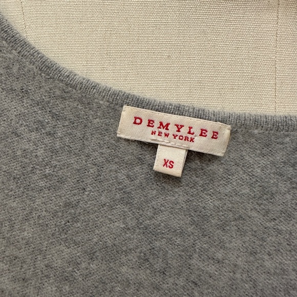 Demylee Fuzzy Mini Bodycon Sweater Dress, Wool Blend w/ Low Neckline - Picture 5 of 6